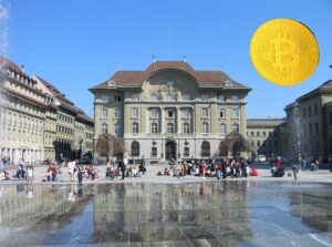 Schweizerische Nationalbank Bern mit Bitcoin